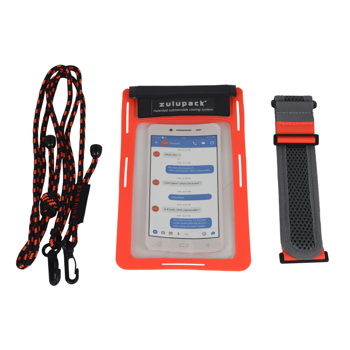 Orange Black Waterproof Phone Pouch Set