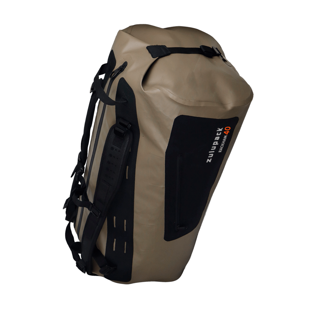 Warm Grey Rackham60 waterproof backpack Duffle Bag - Side View