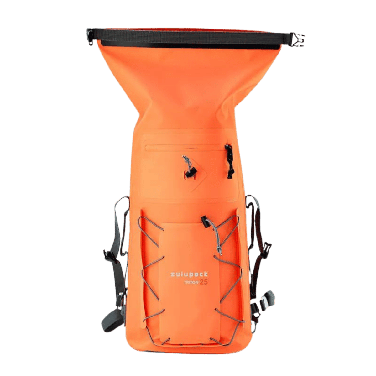 Orange Triton25 waterproof backpack - Open Roll Top