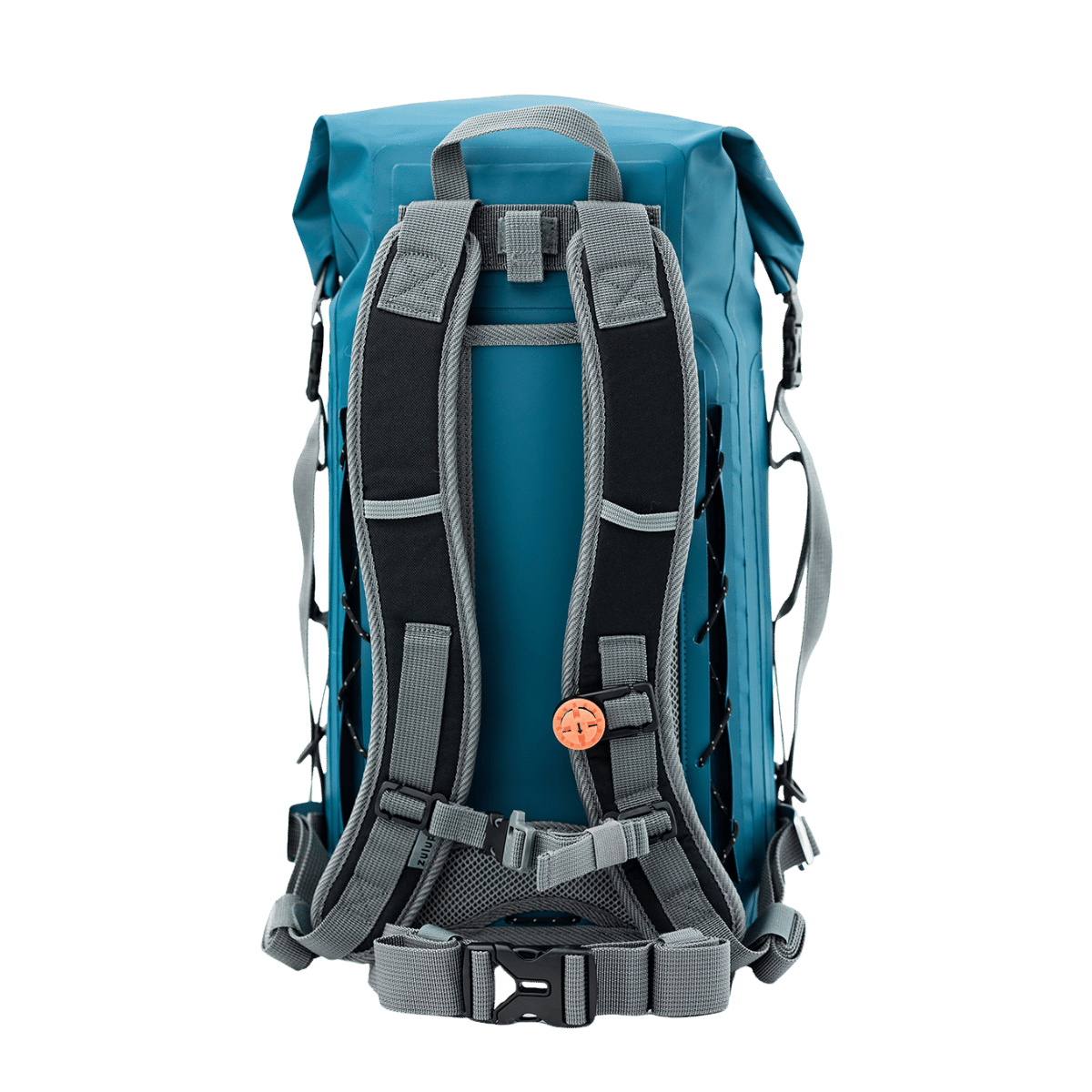 Teal Triton25 waterproof backpack - Back View
